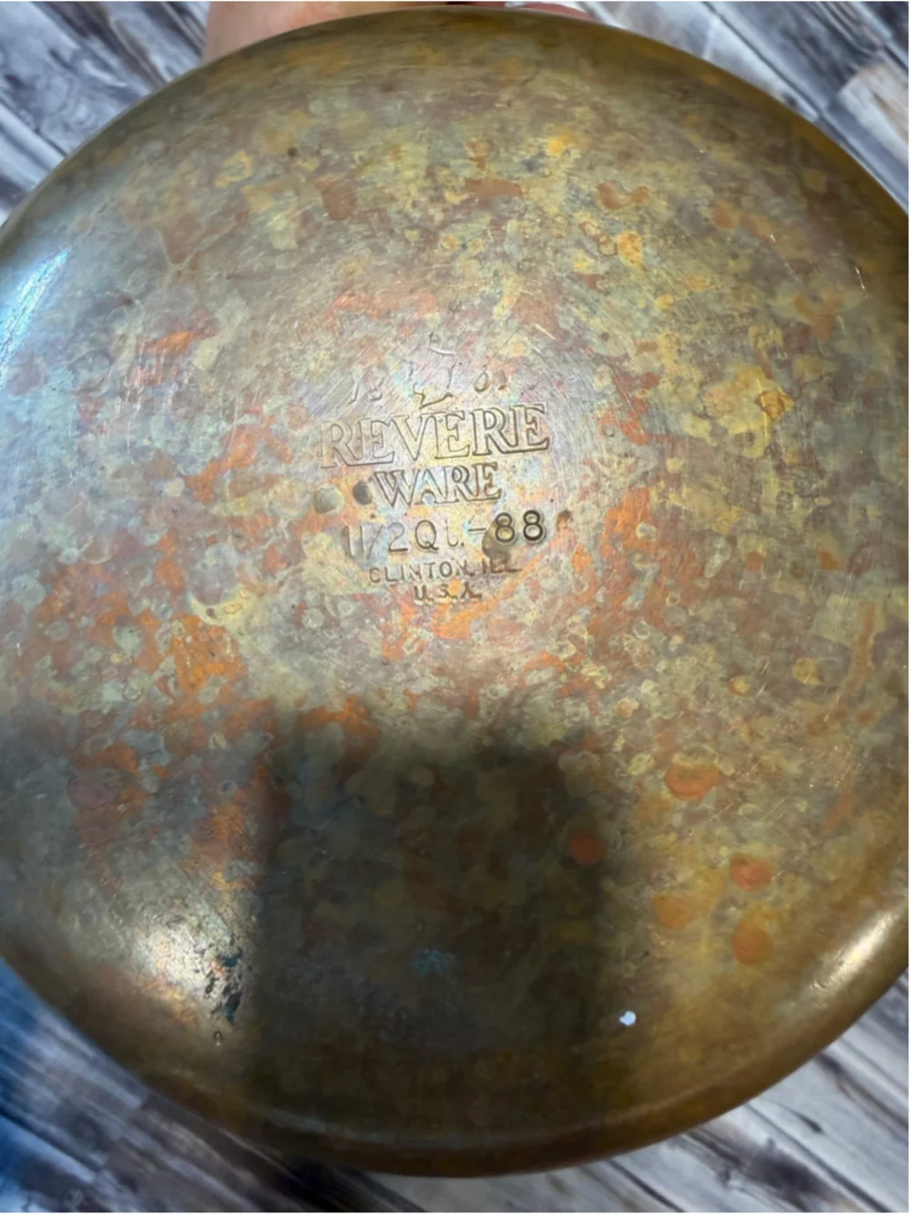 Revere Ware 1 1/2 Quart Copper bottom Sauce Pan w/Lid vintage USA